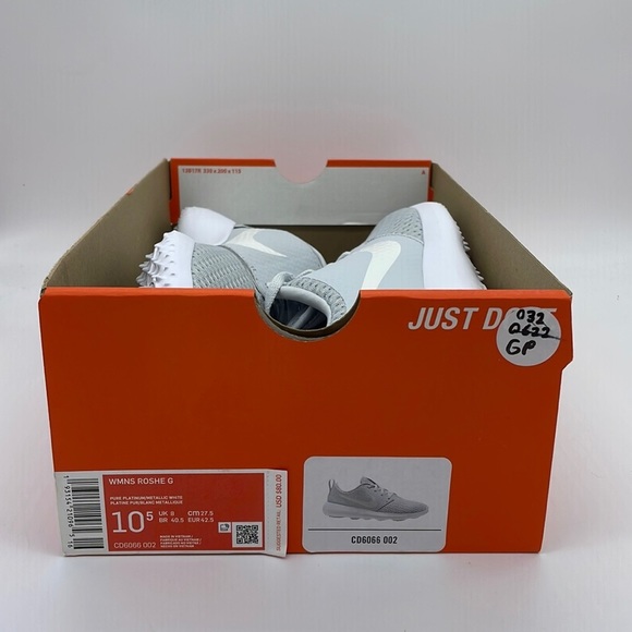 New Nike Roshe G Tour Golf Cleats Shoes White Gray CD6066 002 Women’s Size 10.5 - Picture 6 of 6